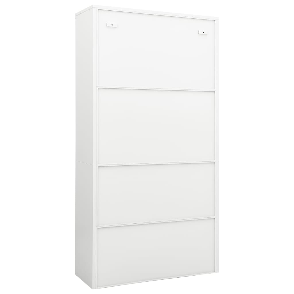 kontorskab 90x40x180 cm stål hvid