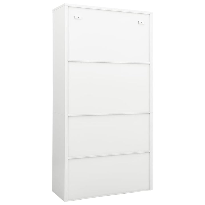 kontorskab 90x40x180 cm stål hvid