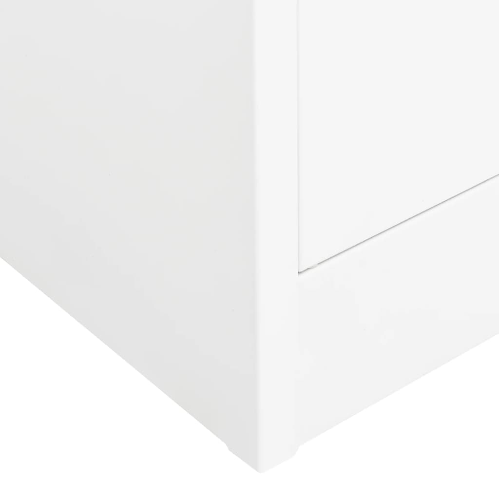 kontorskab 90x40x180 cm stål hvid