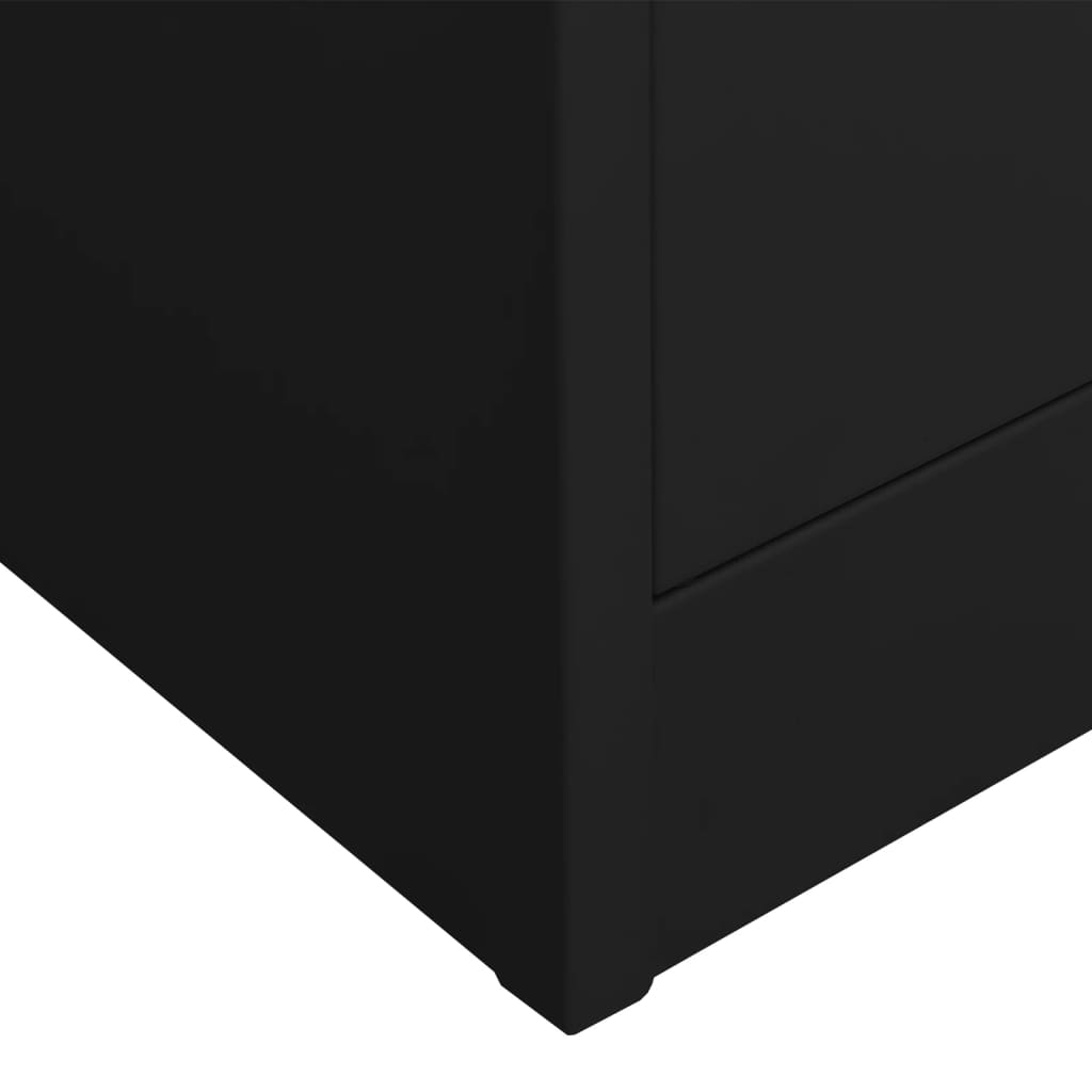 kontorskab 90x40x180 cm stål sort