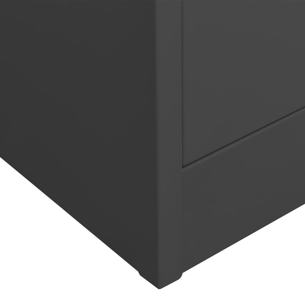 kontorskab 90x40x180 cm stål antracitgrå