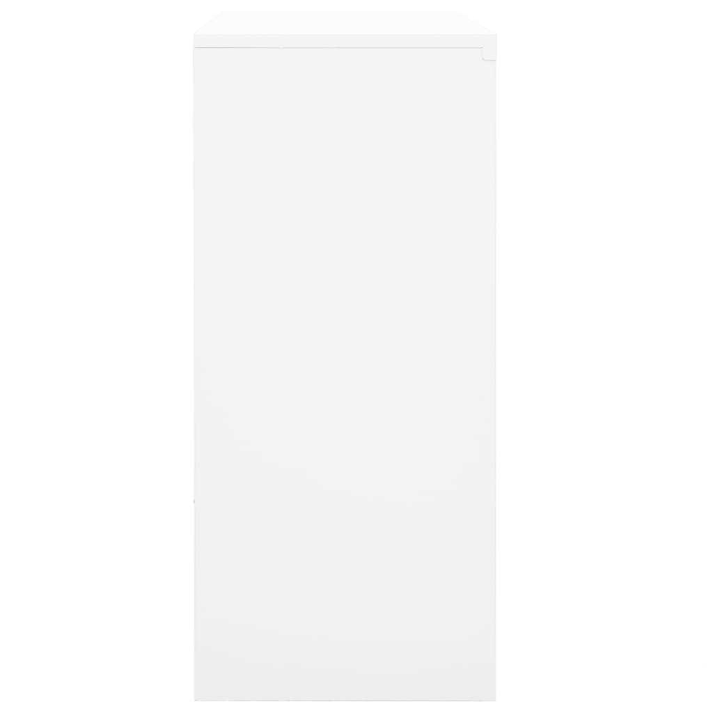 kontorskab med skydedøre 90x40x90 cm stål hvid