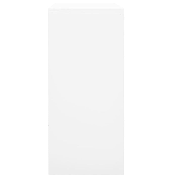 kontorskab med skydedøre 90x40x90 cm stål hvid