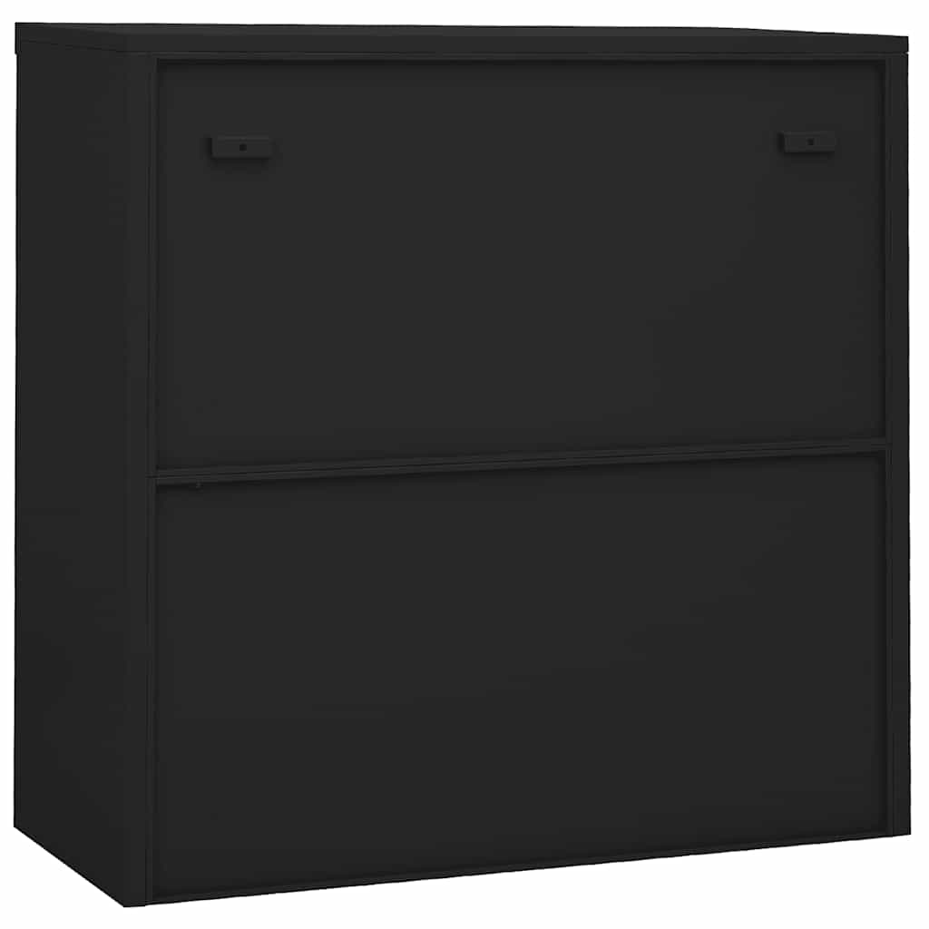 kontorskab med skydedøre 90x40x90 cm stål antracitgrå