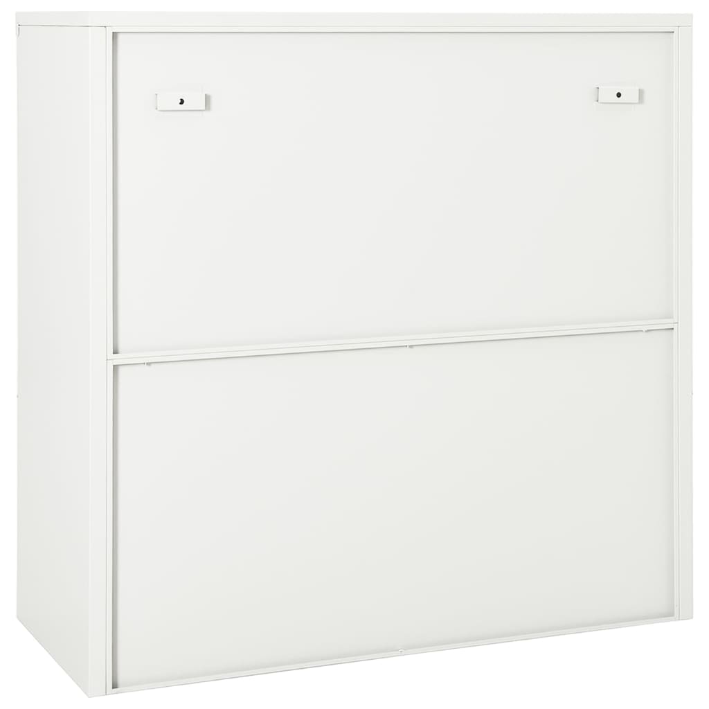 skab med skydelåger 90x40x90 cm stål hvid