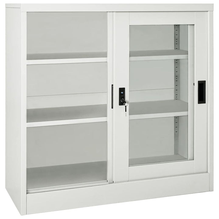 skab med skydelåger 90x40x90 cm stål lysegrå