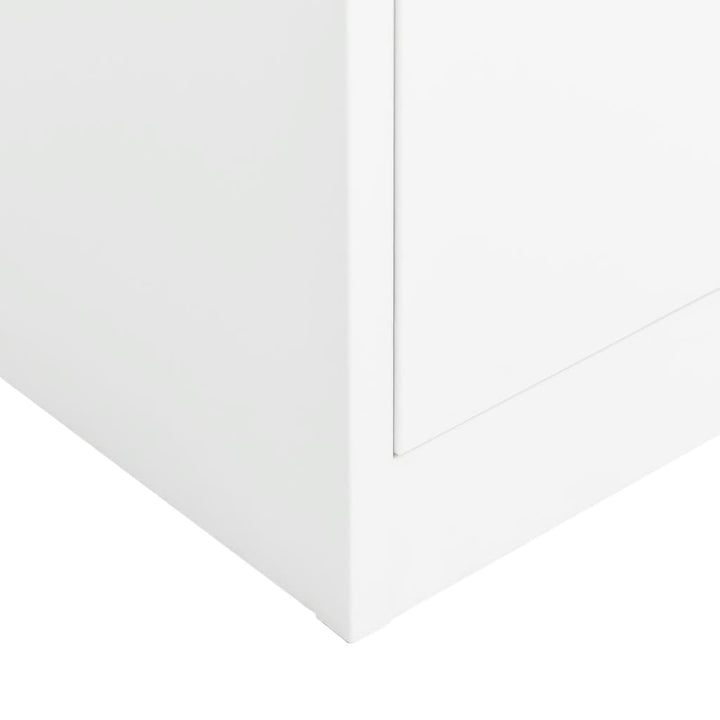 skab med lås 90x40x180 cm stål hvid
