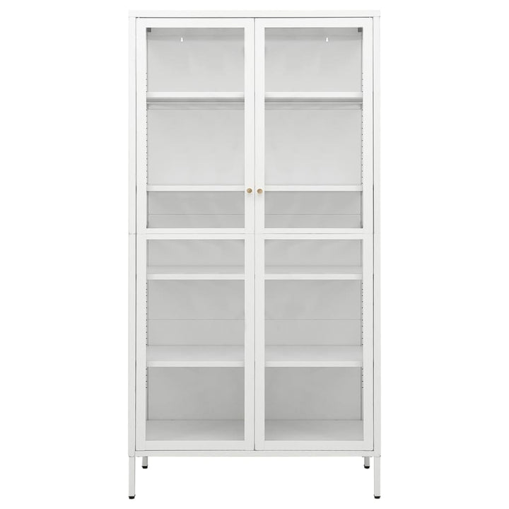 udstillingsskab 90x40x180 cm stål og hærdet glas hvid