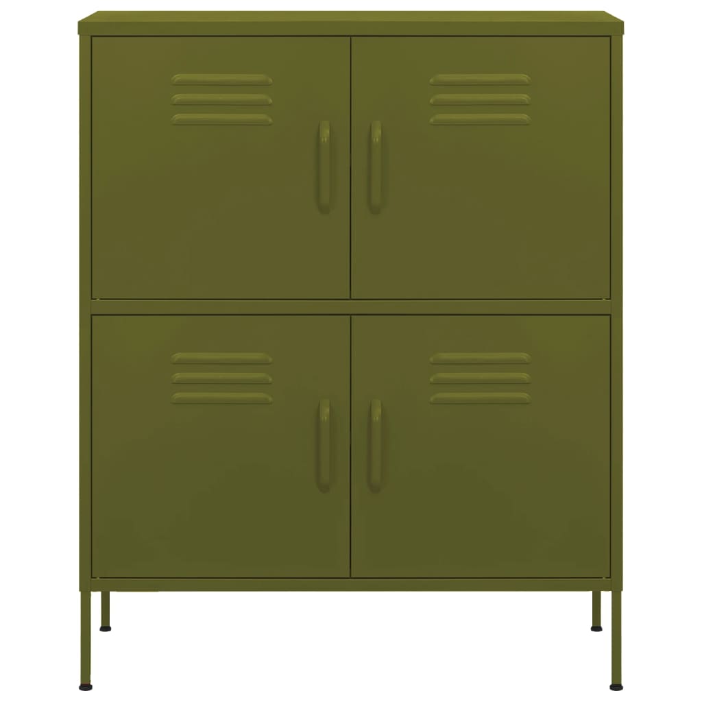 opbevaringsskab 80x35x101,5 cm stål olivengrøn