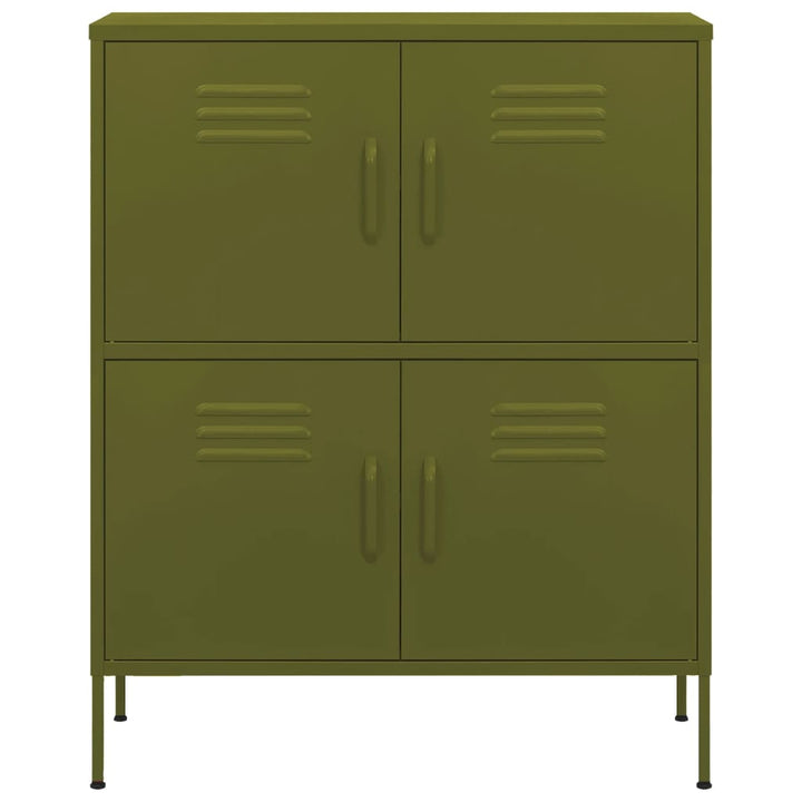 opbevaringsskab 80x35x101,5 cm stål olivengrøn
