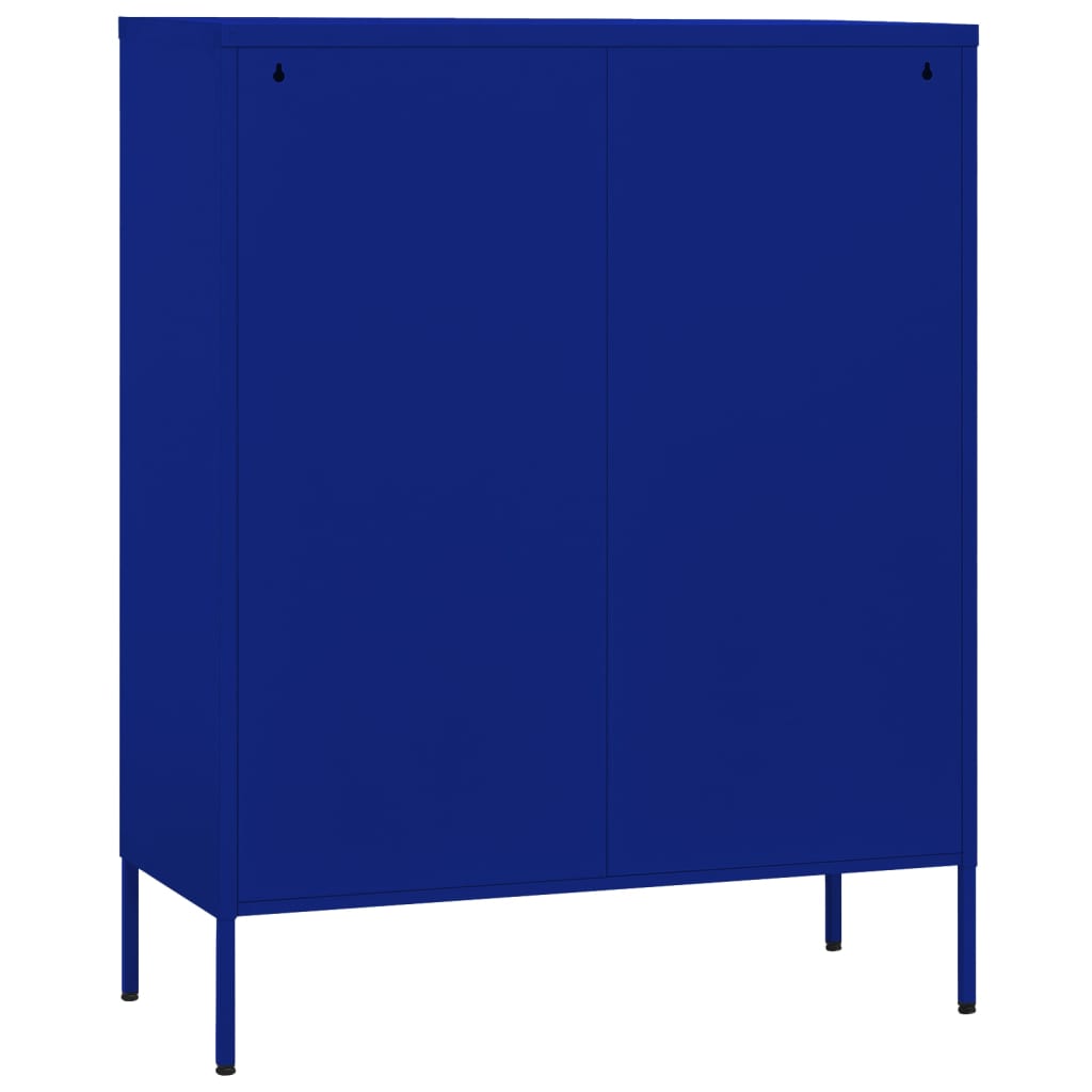 opbevaringsskab 80x35x101,5 cm stål marineblå