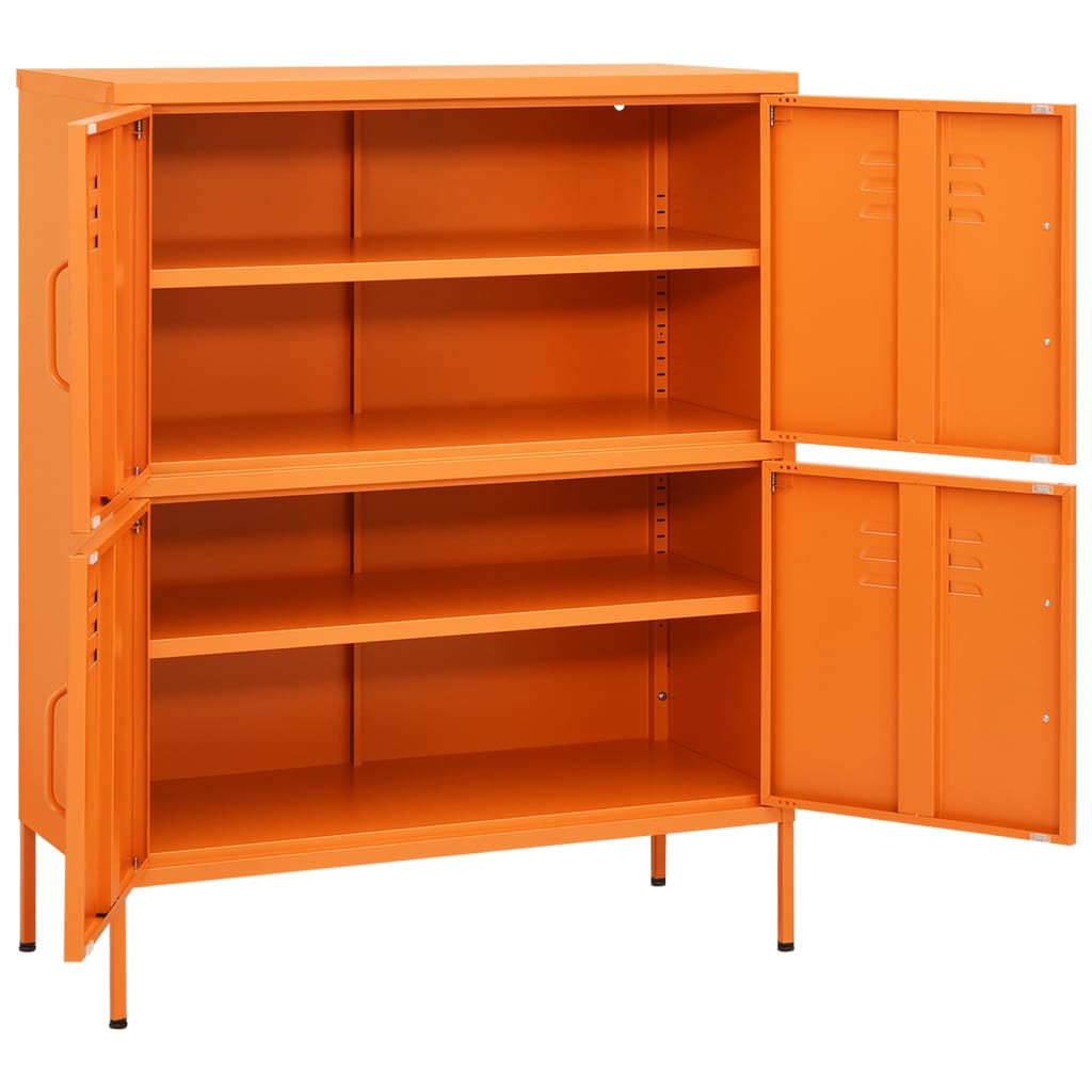 opbevaringsskab 80x35x101,5 cm stål orange