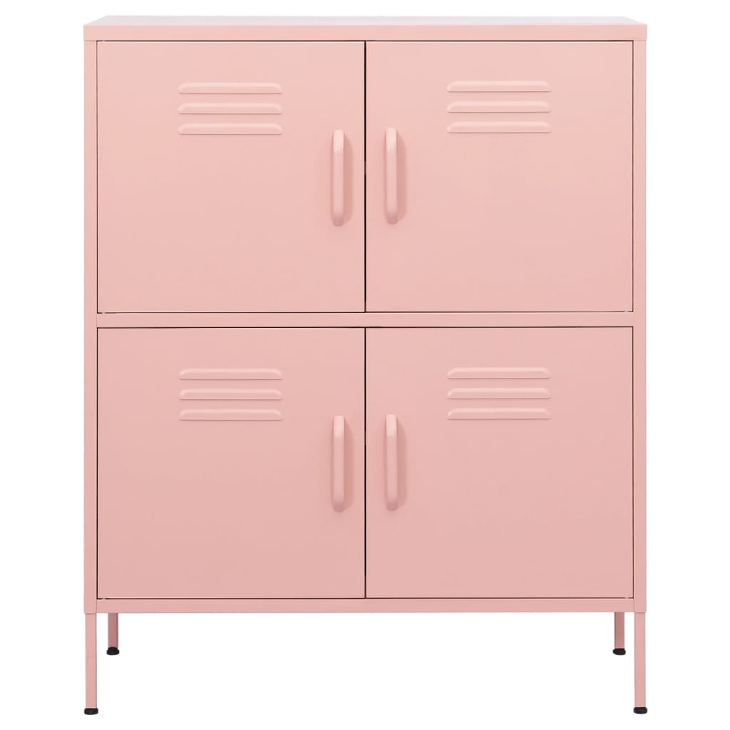opbevaringsskab 80x35x101,5 cm stål lyserød
