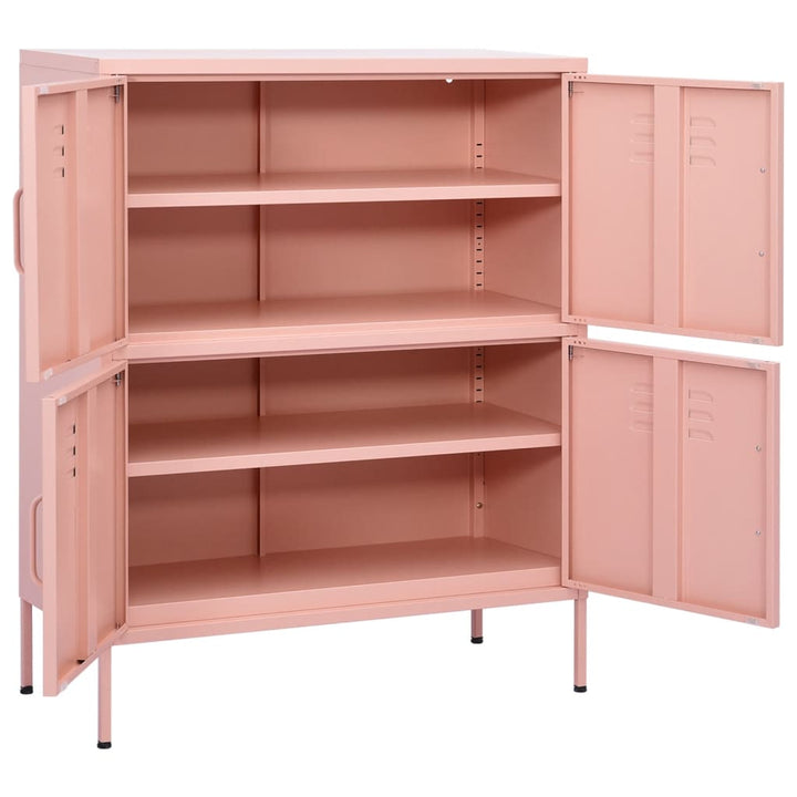 opbevaringsskab 80x35x101,5 cm stål lyserød