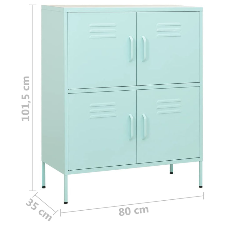 opbevaringsskab 80x35x101,5 cm stål mintgrøn