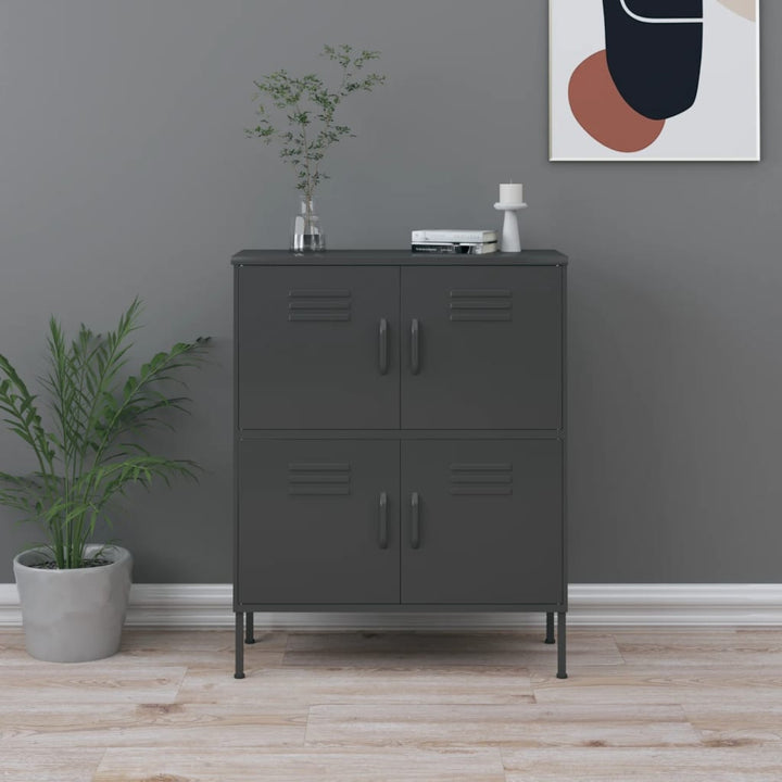 opbevaringsskab 80x35x101,5 cm stål antracitgrå