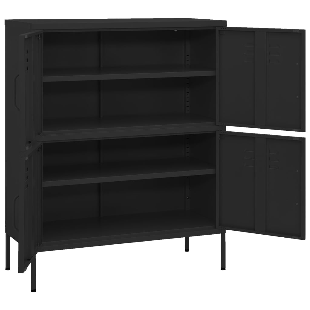 opbevaringsskab 80x35x101,5 cm stål sort