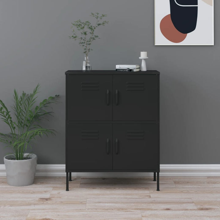 opbevaringsskab 80x35x101,5 cm stål sort