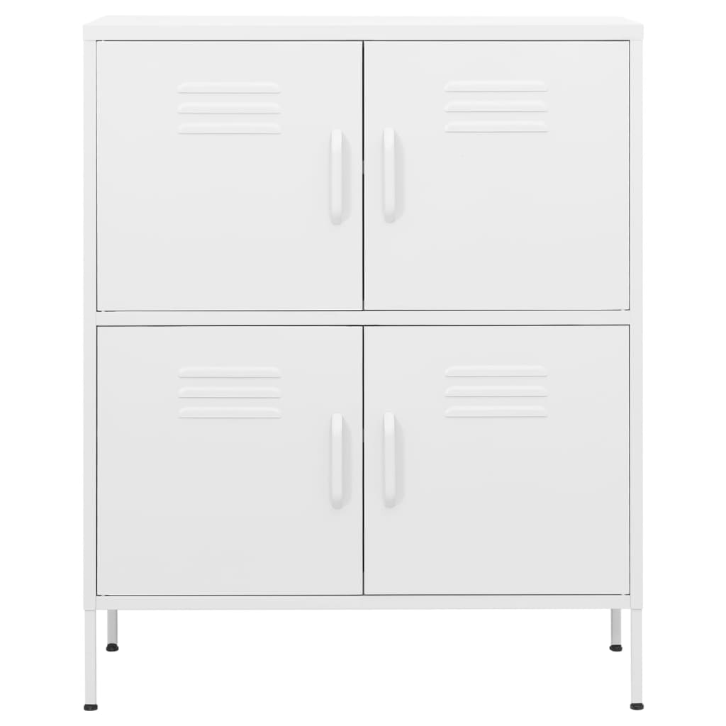 opbevaringsskab 80x35x101,5 cm stål hvid