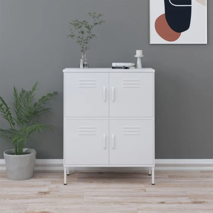 opbevaringsskab 80x35x101,5 cm stål hvid