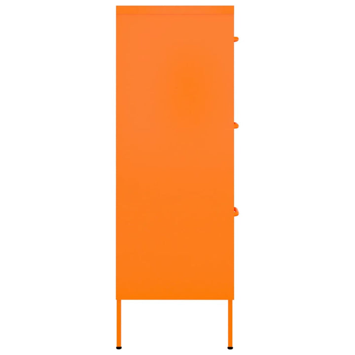 kommode 80x35x101,5 cm stål orange