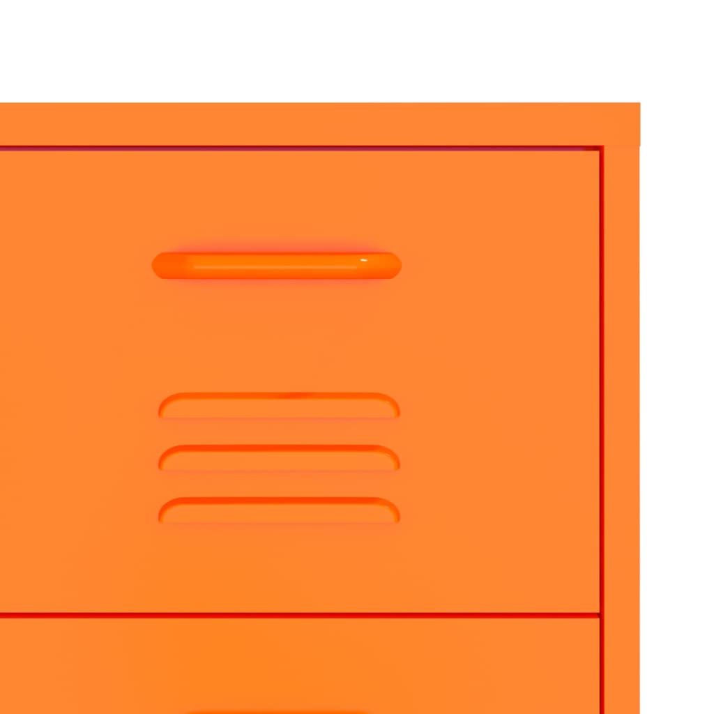 kommode 80x35x101,5 cm stål orange