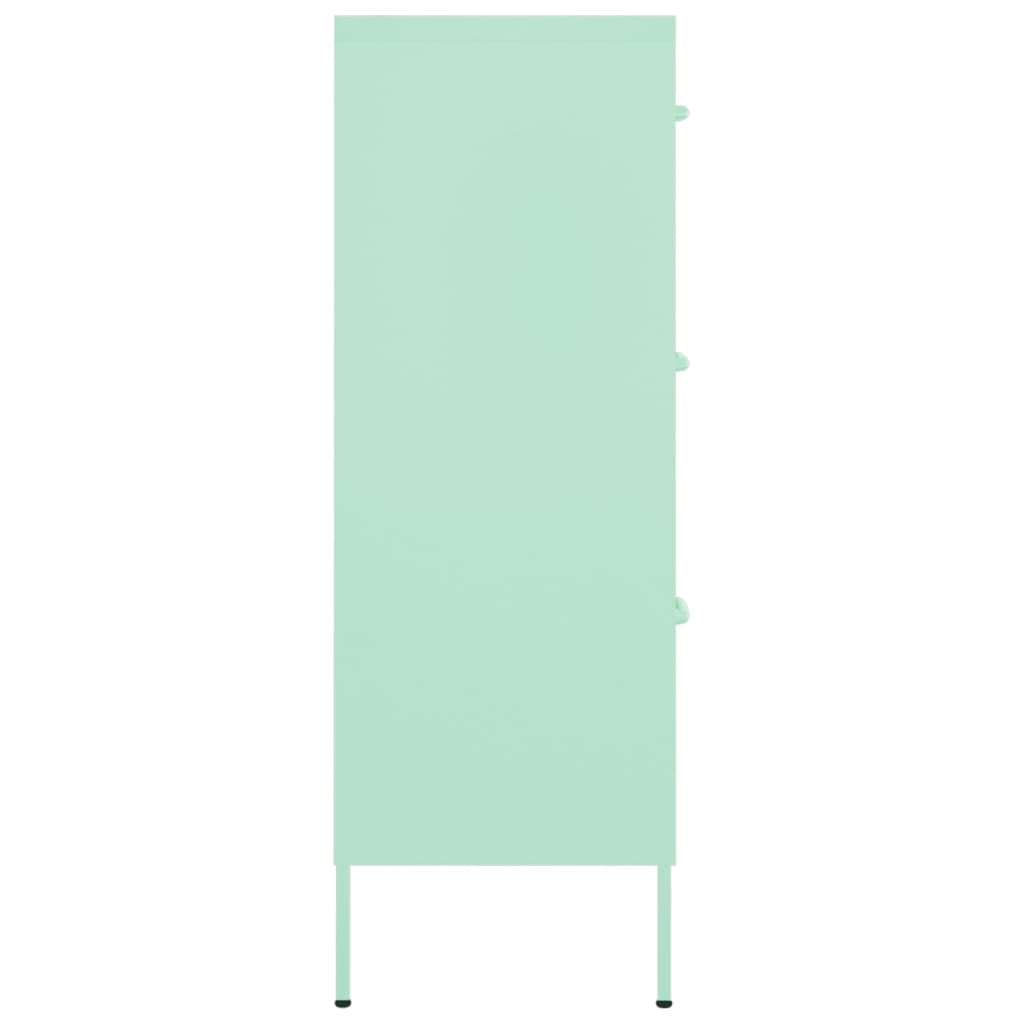 kommode 80x35x101,5 cm stål mintgrøn
