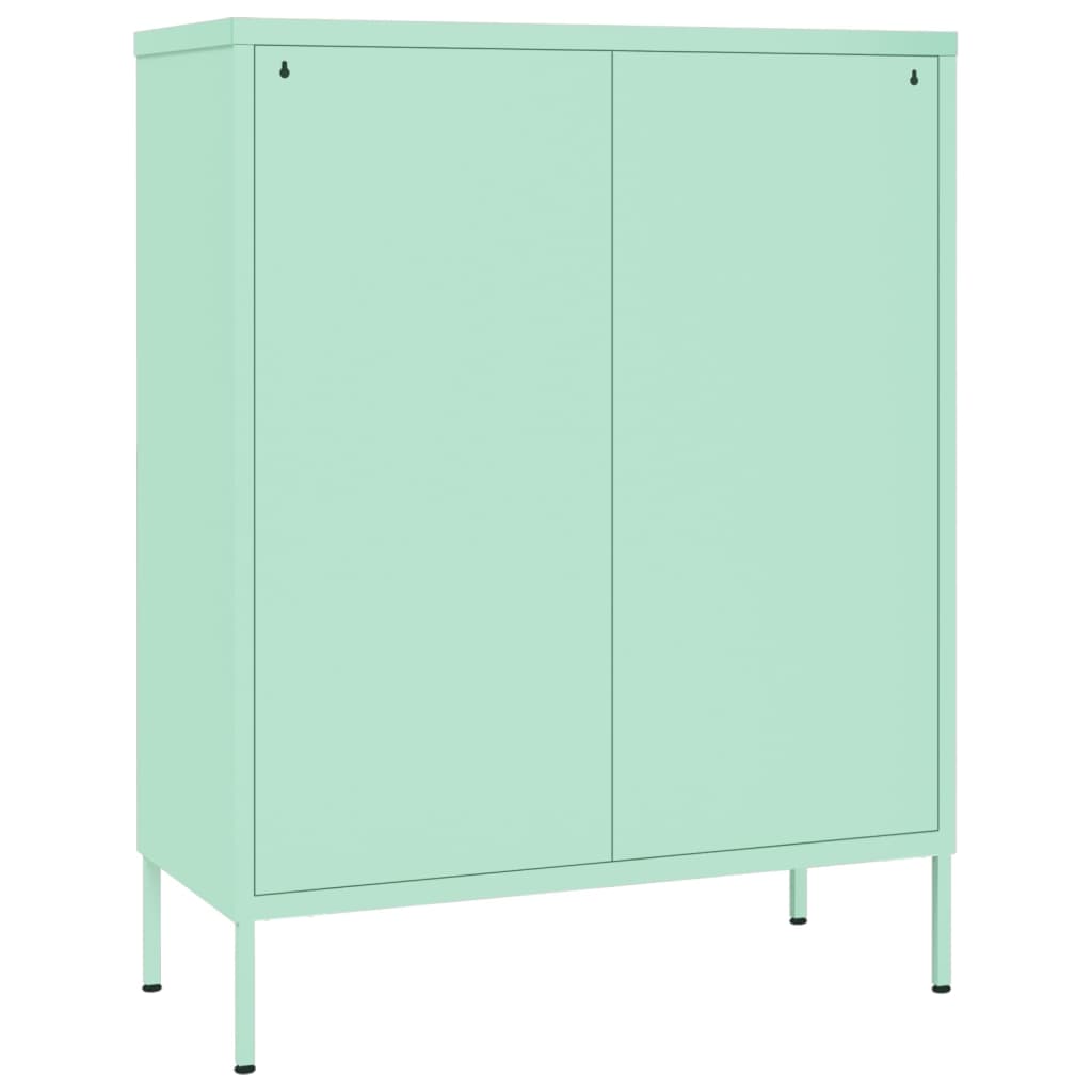 kommode 80x35x101,5 cm stål mintgrøn