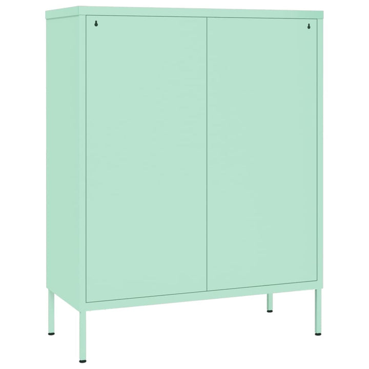 kommode 80x35x101,5 cm stål mintgrøn
