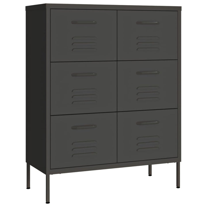 kommode 80x35x101,5 cm stål antracitgrå