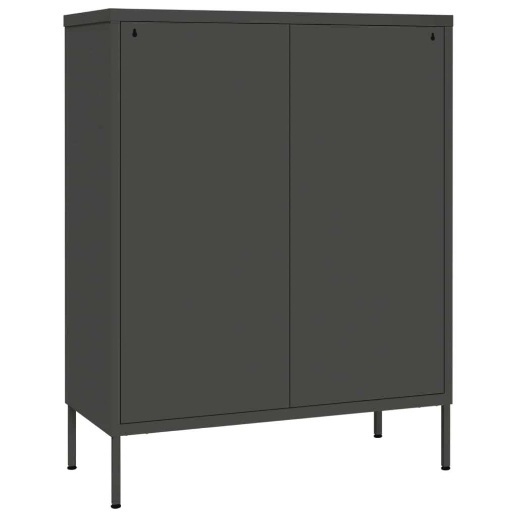 kommode 80x35x101,5 cm stål antracitgrå