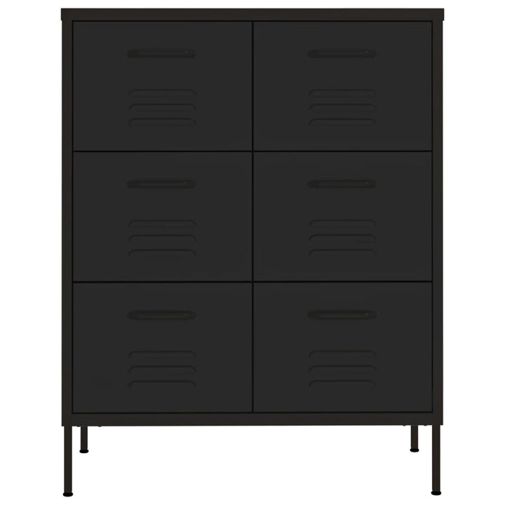 kommode 80x35x101,5 cm stål sort