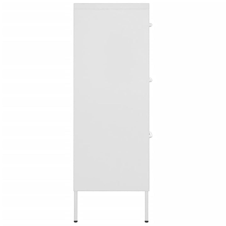 kommode 80x35x101,5 cm stål hvid