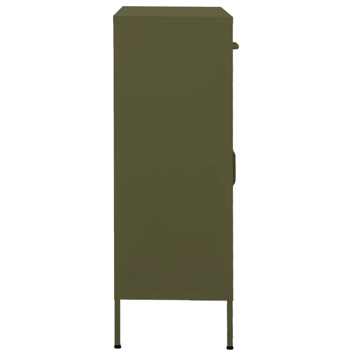 opbevaringsskab 80x35x101,5 cm stål olivengrøn
