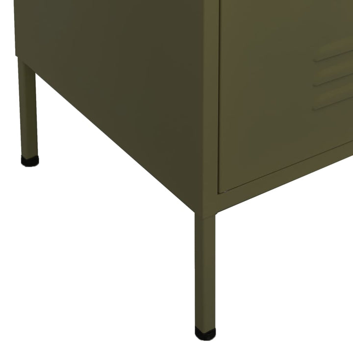 opbevaringsskab 80x35x101,5 cm stål olivengrøn