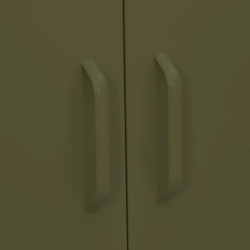 opbevaringsskab 80x35x101,5 cm stål olivengrøn