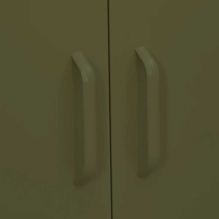 opbevaringsskab 80x35x101,5 cm stål olivengrøn