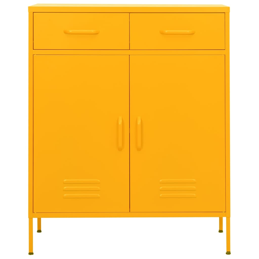 opbevaringsskab 80x35x101,5 cm stål sennepsgul