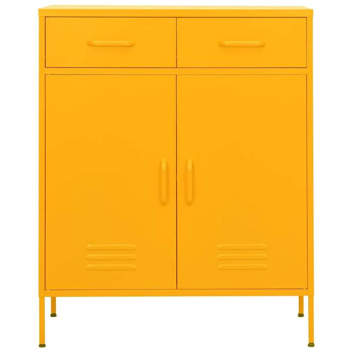 opbevaringsskab 80x35x101,5 cm stål sennepsgul