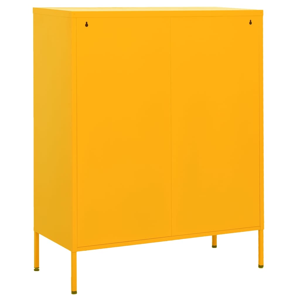 opbevaringsskab 80x35x101,5 cm stål sennepsgul
