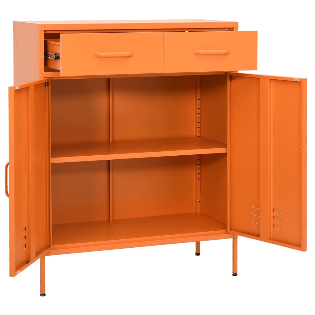 opbevaringsskab 80x35x101,5 cm stål orange