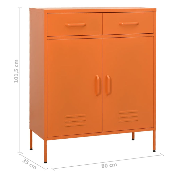 opbevaringsskab 80x35x101,5 cm stål orange