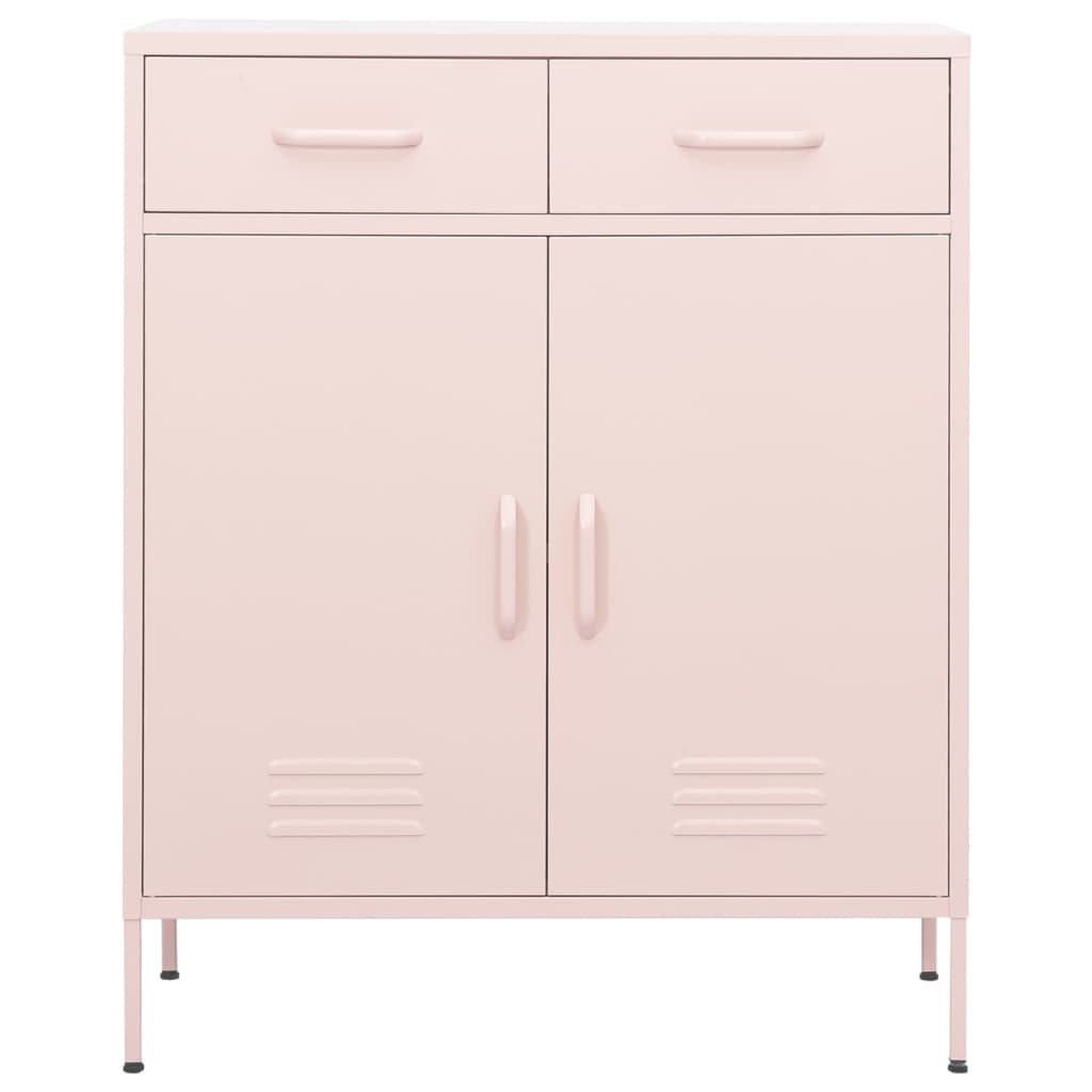 opbevaringsskab 80x35x101,5 cm stål lyserød