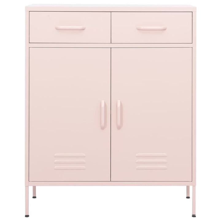 opbevaringsskab 80x35x101,5 cm stål lyserød