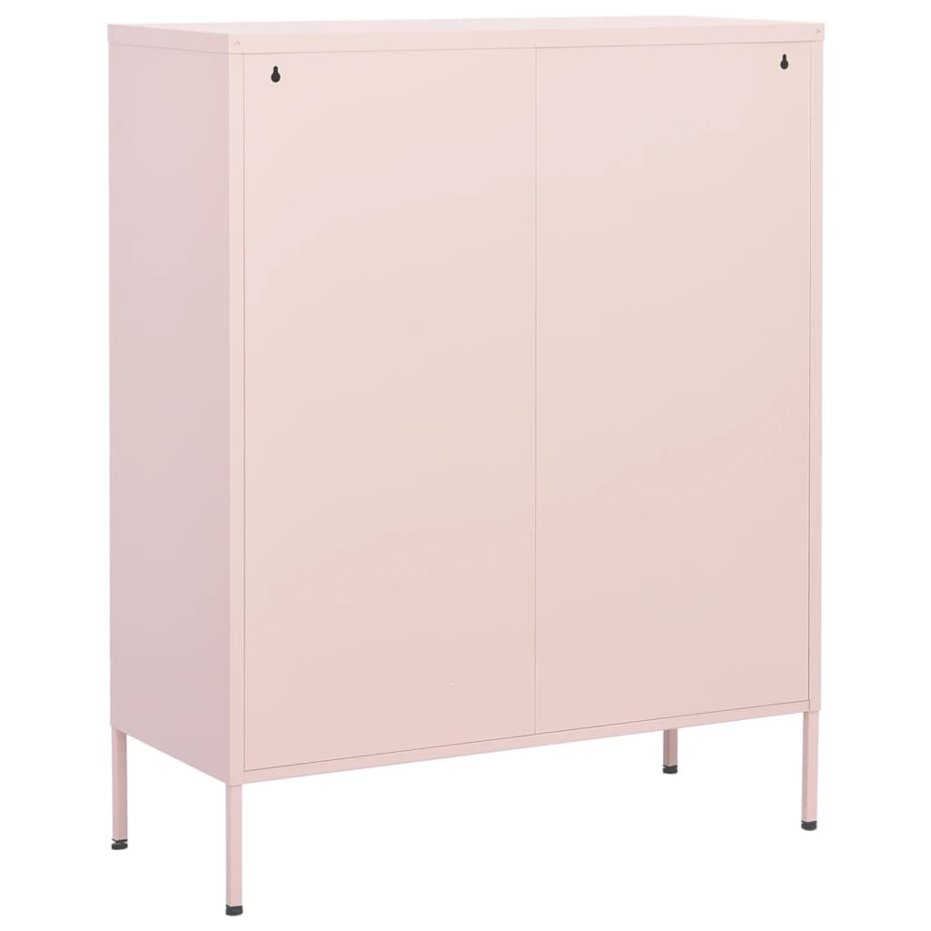 opbevaringsskab 80x35x101,5 cm stål lyserød