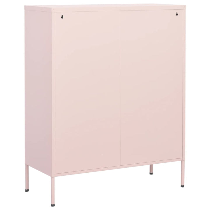 opbevaringsskab 80x35x101,5 cm stål lyserød