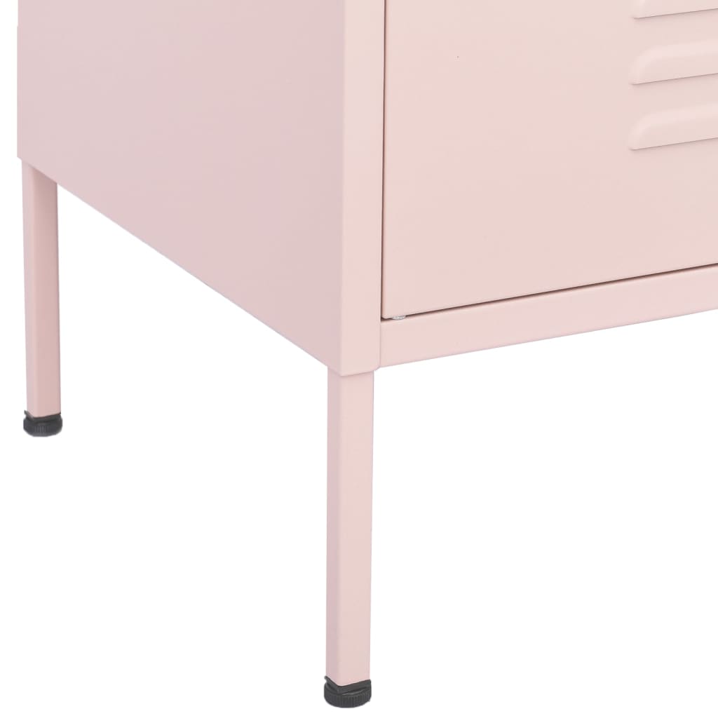 opbevaringsskab 80x35x101,5 cm stål lyserød