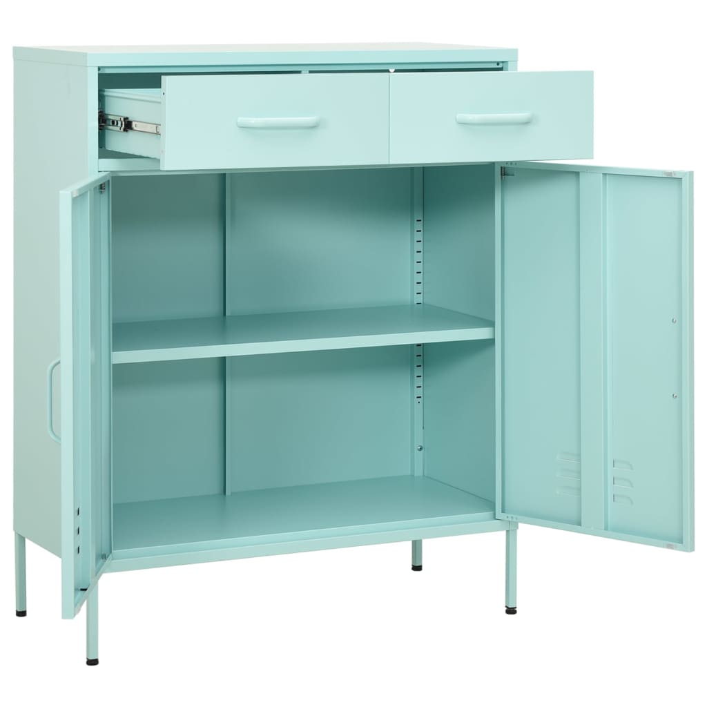 opbevaringsskab 80x35x101,5 cm stål mintgrøn