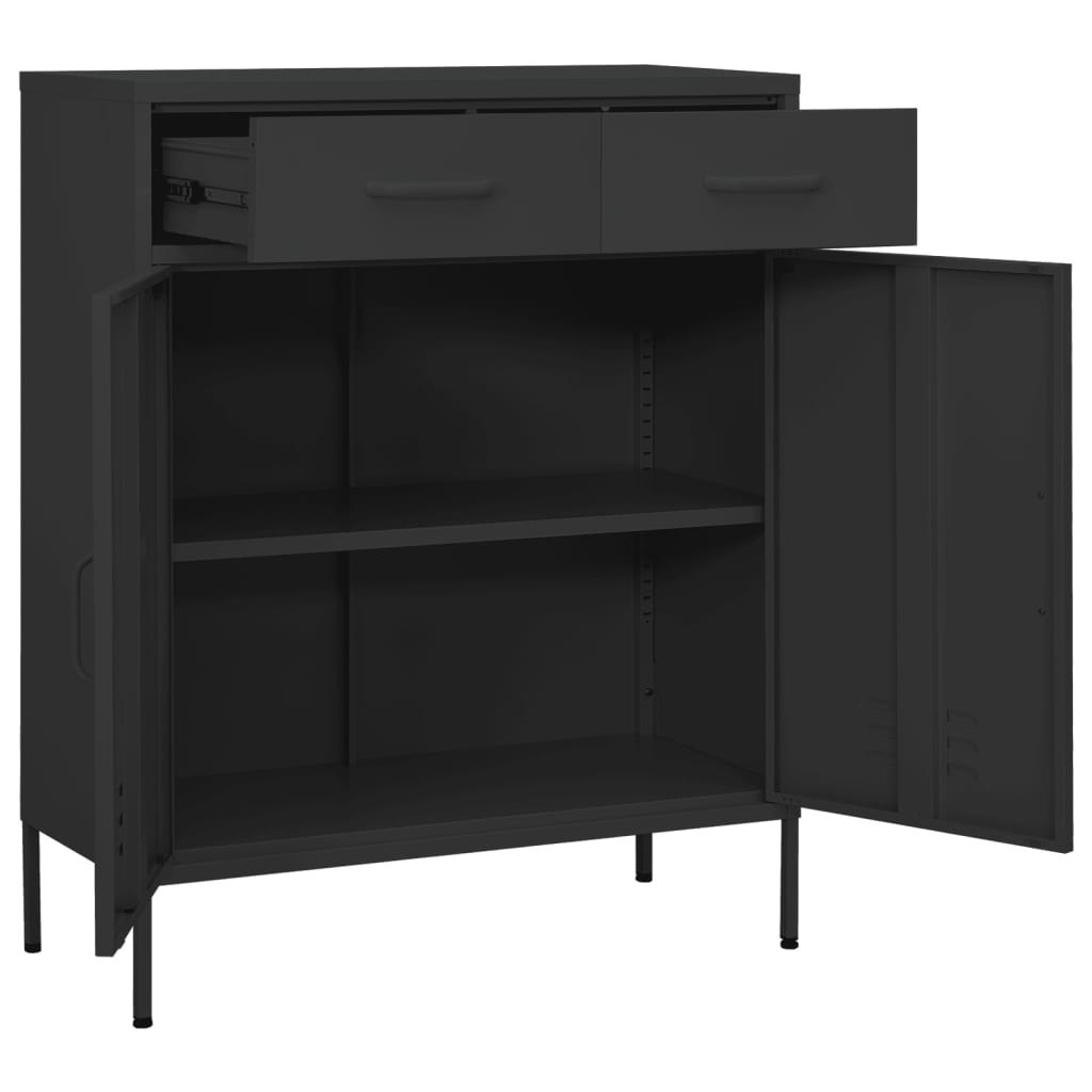 opbevaringsskab 80x35x101,5 cm stål antracitgrå