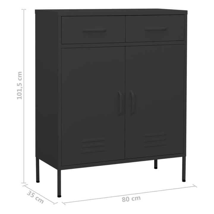 opbevaringsskab 80x35x101,5 cm stål antracitgrå